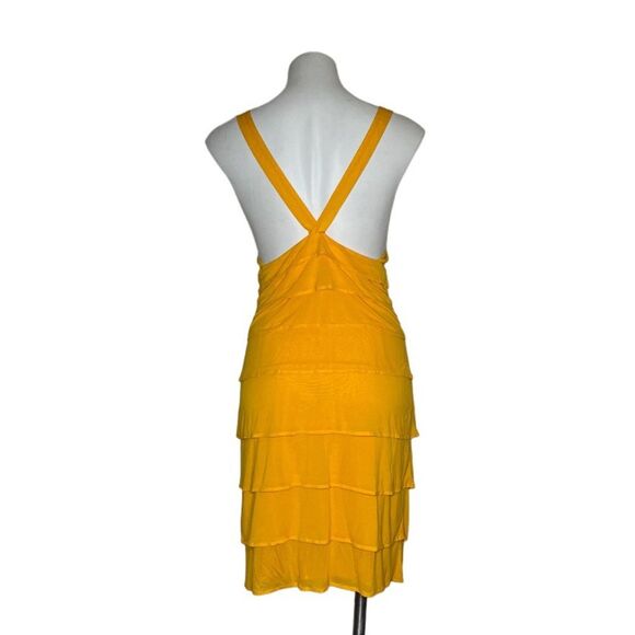 YIGAL AZROUEL Cocktail Dress Tiered Deep V Neckline Straps Size 2 - Picture 2 of 10